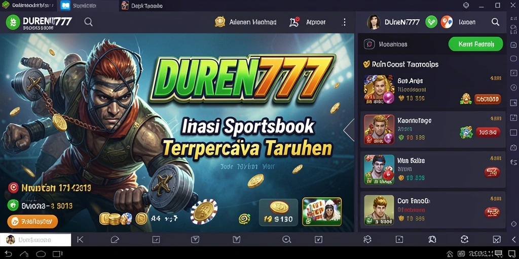 Tampilan antarmuka utama DUREN777 dengan opsi taruhan yang jelas.