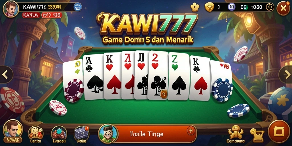 Screenshot KAWI777 menampilkan gameplay menarik dari permainan Domino.