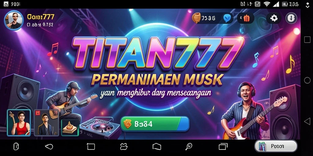Tampilan gameplay seru di aplikasi musik TITAN777.